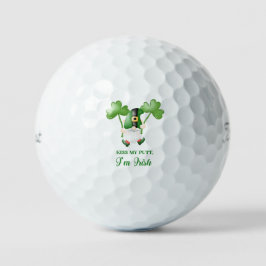 'Kiss My Putt, I'm Irish' Playful St Patrick's Day Golfball