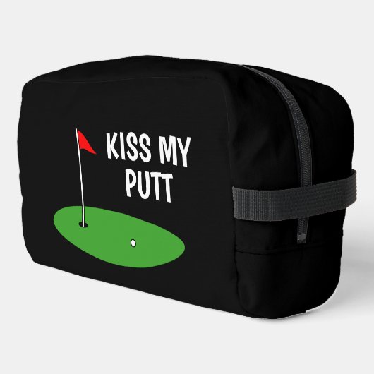 Kiss My Putt lustige Toilettentasche für Golfer Waschbeutel (Linke Seite)