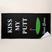 Kiss My Putt lustiges Golfhandtuch für Golfer Strandtuch (Vorderseite)