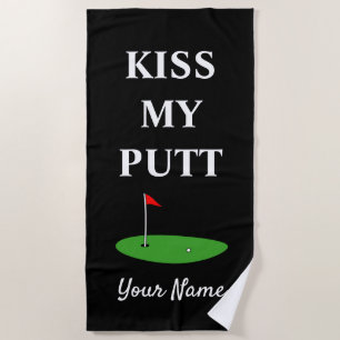 Kiss My Putt lustiges Golfhandtuch für Golfer Strandtuch