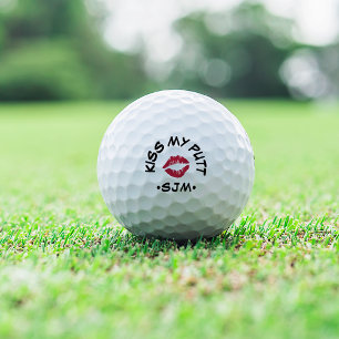 Kiss My Putt Mit Monogramm Golfball