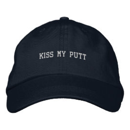 'Kiss My Putt' Playful Dad Golf Style Funny Sporty Bestickte Baseballkappe