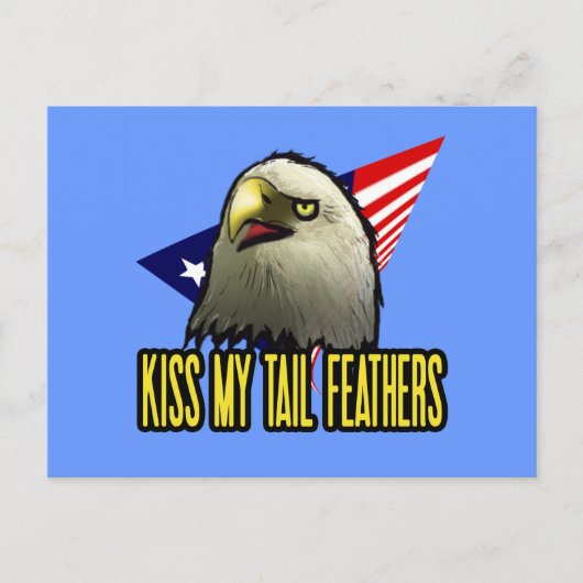 Kiss My Schwanz Feathers American Eagle Funny Postkarte (Vorderseite)