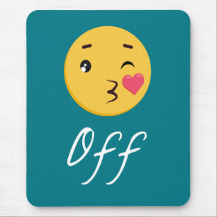 Kiss Off Emoji Funny Trendy Popular Niedlich Mousepad