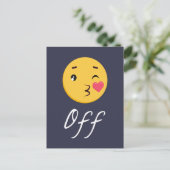 Kiss Off Emoji Funny Trendy Popular Niedlich Postkarte (Stehend Vorderseite)