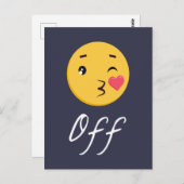 Kiss Off Emoji Funny Trendy Popular Niedlich Postkarte (Vorne/Hinten)