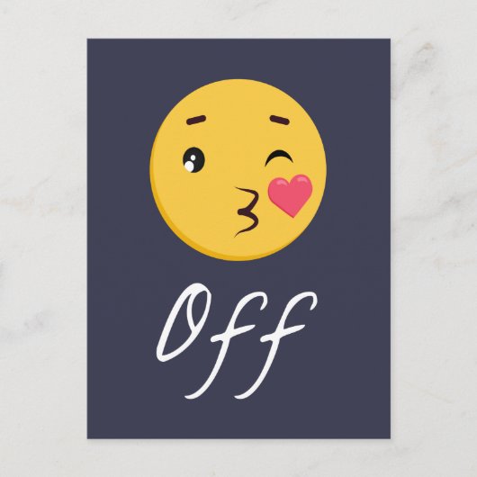 Kiss Off Emoji Funny Trendy Popular Niedlich Postkarte (Vorderseite)