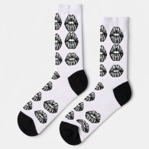 Kiss Pattern Crew Socks – Lippen-Design für Frauen Socken