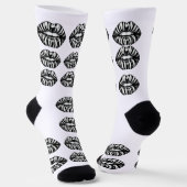 Kiss Pattern Crew Socks – Lippen-Design für Frauen Socken (Gewinkelt)