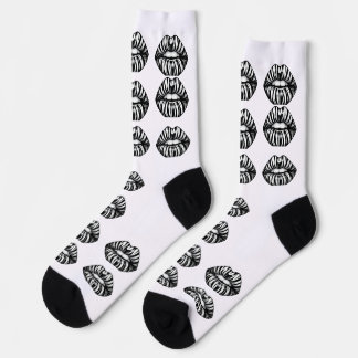 Kiss Pattern Crew Socks –  Lips Design for Women Socken