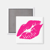 Kiss Pink Lips Magnet (Vorderseite/Rückseite)