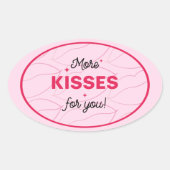 Kiss Pink Red Lips Romantic Love. Ovaler Aufkleber (Vorderseite)