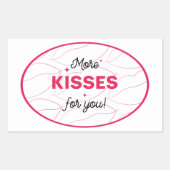 Kiss Pink Red Lips Romantic Love. Rechteckiger Aufkleber (Vorderseite)