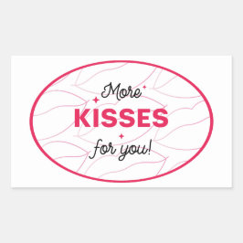 Kiss Pink Red Lips Romantic Love. Rechteckiger Aufkleber