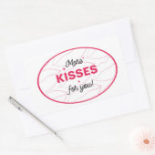 Kiss Pink Red Lips Romantic Love. Rechteckiger Aufkleber (Umschlag)