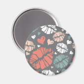 Kiss Print and Heath Pattern Magnet (Vorderseite/Rückseite)