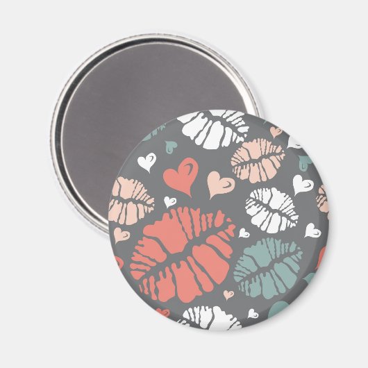 Kiss Print and Heath Pattern Magnet (Vorderseite/Rückseite)