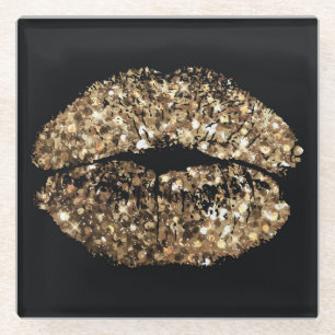 Kiss print: Goldschimmer Vintag. Glasuntersetzer
