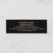 Kiss Proof Lips 2 - Blue Glitzer auf Black Mini Visitenkarte (Rückseite)