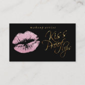 Kiss Proof Lips - Rosa Glitzer und elegantes Gold Visitenkarte (Vorderseite)