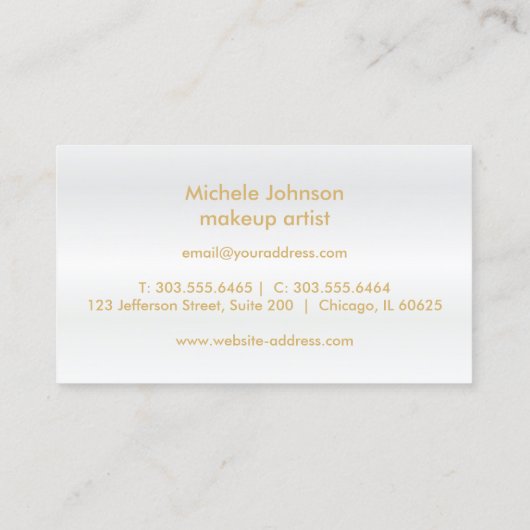 Kiss Proof Lips - Rosa Glitzer Visitenkarte (Rückseite)