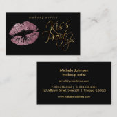 Kiss Proof Lips - Rose Glitzer und Elegantes Gold Visitenkarte (Vorne/Hinten)
