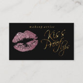 Kiss Proof Lips - Rose Glitzer und Elegantes Gold Visitenkarte (Vorderseite)