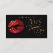 Kiss Proof Lips - Roter Glitzer und Elegantes Gold Visitenkarte (Vorderseite)