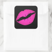 Kiss Quadratischer Aufkleber (Tasche)