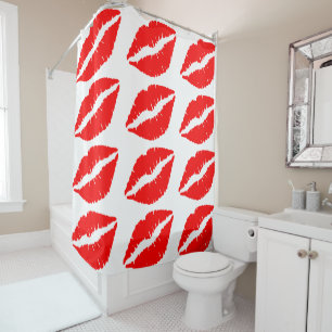 KISS RED LIPS Duschvorhang