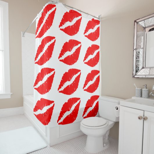 KISS RED LIPS Duschvorhang (Beispiel)