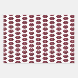 Kiss Red Lips Geschenkpapier Set