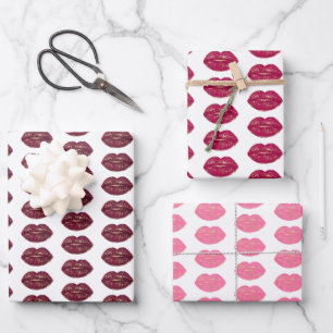 Kiss Red Lips Geschenkpapier Set