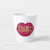 Kiss Red Lips Gold Glitzer XOXO Milchtasse (Vorderseite)