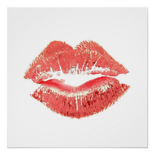 Kiss Red Lips Lipstick Poster (Vorderseite)