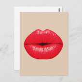 KISS RED LIPS MOUTH POSTCARD POSTKARTE (Vorne/Hinten)