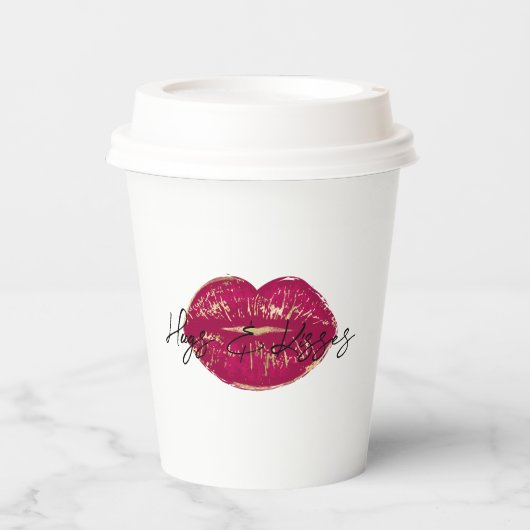Kiss Red Lips Pappbecher (Vorderseite)