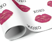 Kiss Red Lips XOXO Geschenkpapier (Rolleneckpunkt)