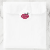 Kiss Red Lips XOXO Runder Aufkleber (Tasche)
