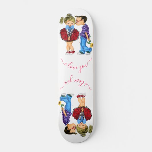 Kiss - Romantisches Paar - Liebe - Valentinstag Skateboard (Vorderseite)