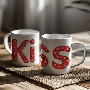 Kiss Sign Red Letters Kaffeetasse