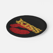 KISS-Teller, Rote Lippen - Sonderanfertigungen für Pappteller (Schrägansicht)