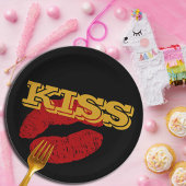 KISS-Teller, Rote Lippen - Sonderanfertigungen für Pappteller