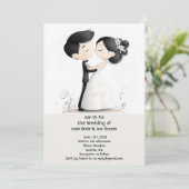 Kiss the Bride Hochzeit Einladung (Stehend Vorderseite)