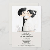 Kiss the Bride Hochzeit Einladung (Vorne/Hinten)