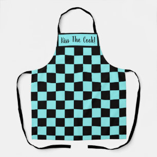 Kiss the Cook! Aqua & Schwarz Schürze
