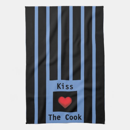 Kiss the Cook Customizable Blue Kitetücher Geschirrtuch (Vertikal)