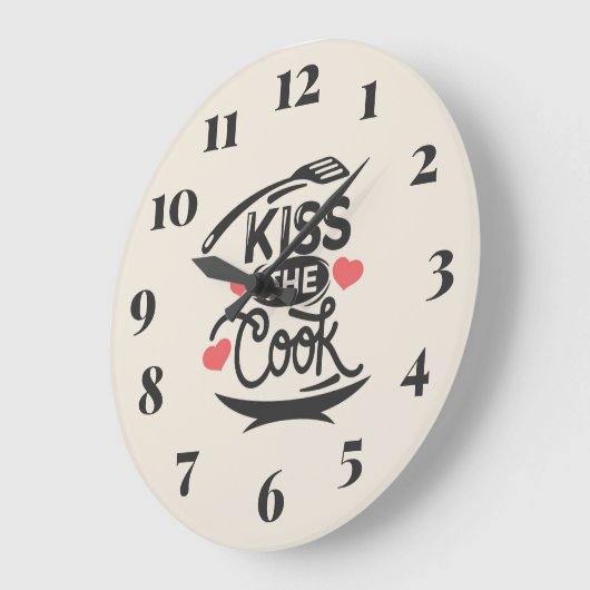 Kiss the Cook Große Wanduhr (Winkel)
