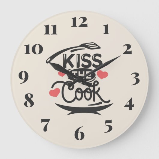 Kiss the Cook Große Wanduhr (Vorderseite)