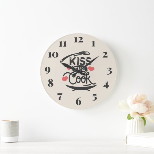 Kiss the Cook Große Wanduhr (Zuhause)